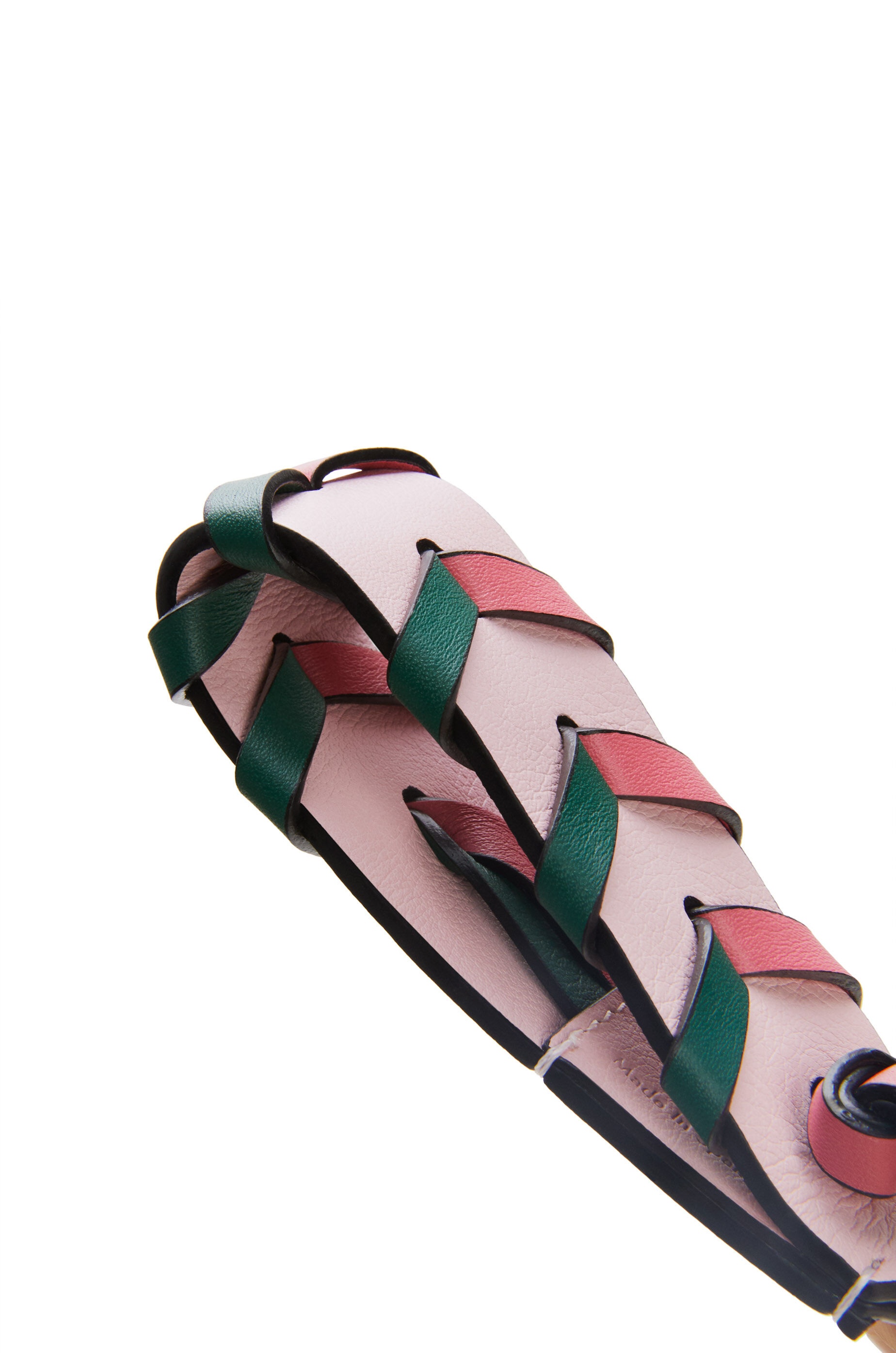 Braided strap keyring in calfskin and brass - 3