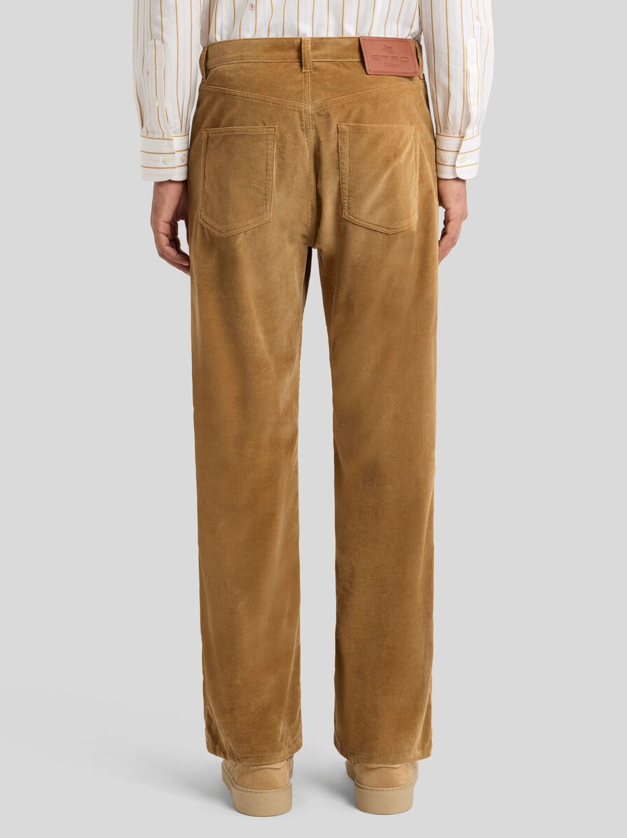 STRAIGHT-LEG FIVE-POCKET TROUSERS IN CORDUROY VELVET - 5