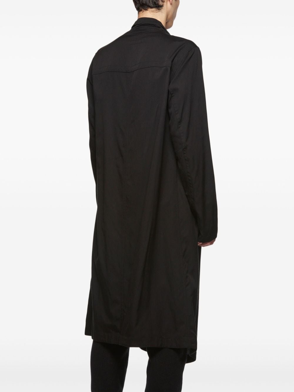 wrap-neck long shirt - 4