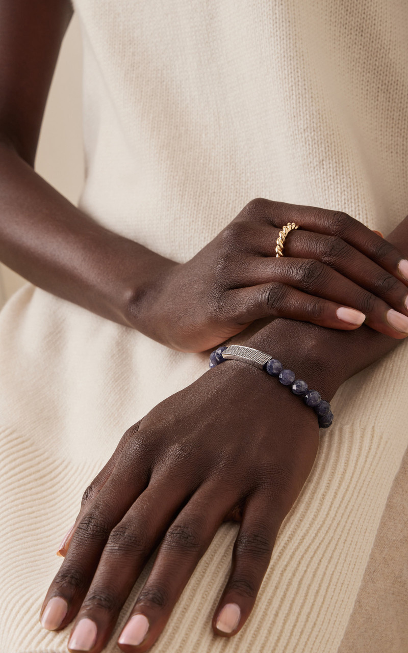 SYDNEY EVAN 14K Gold Diamond And Lolite Bracelet blue outlook