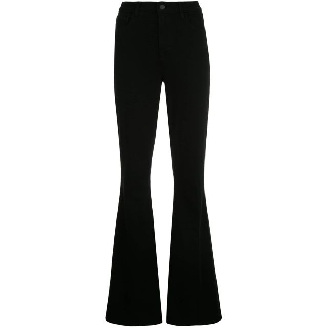 Black high-rise flared jeans - 1