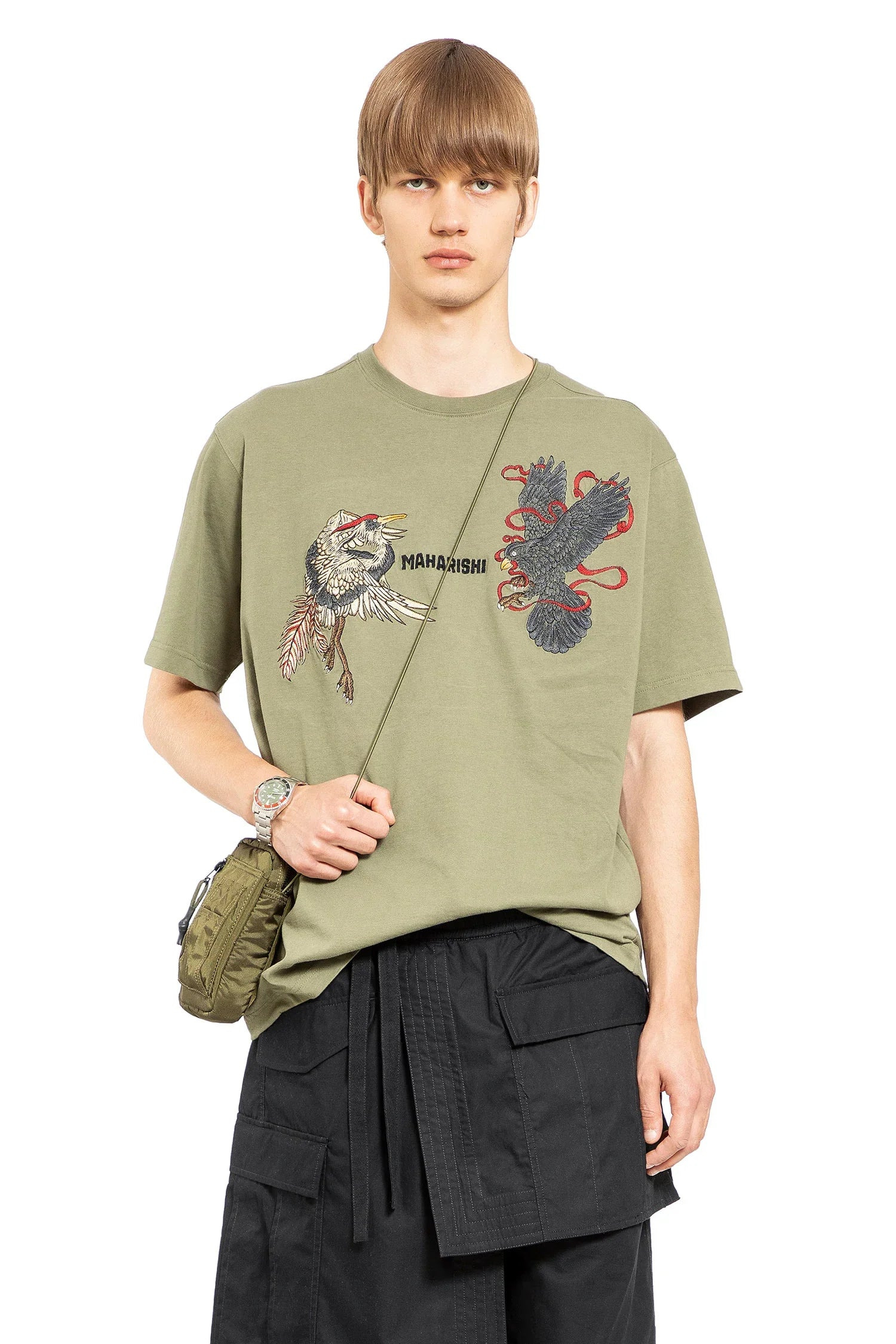 Black-Crow-White-Heron-T-Shirt - 5