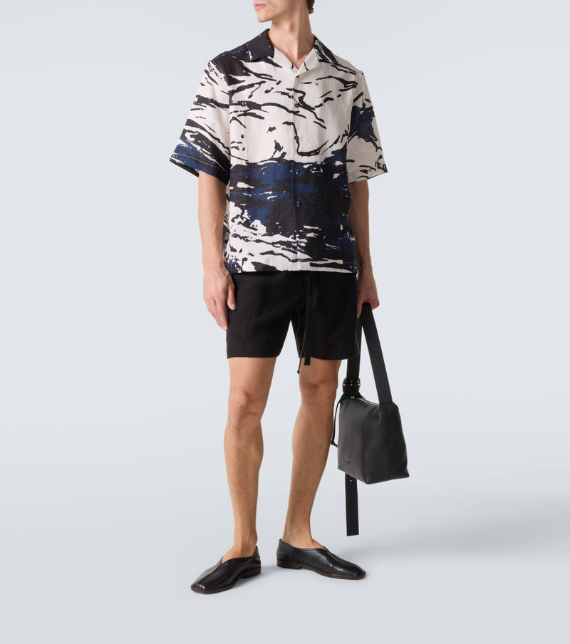 COMMAS Printed linen bowling shirt outlook