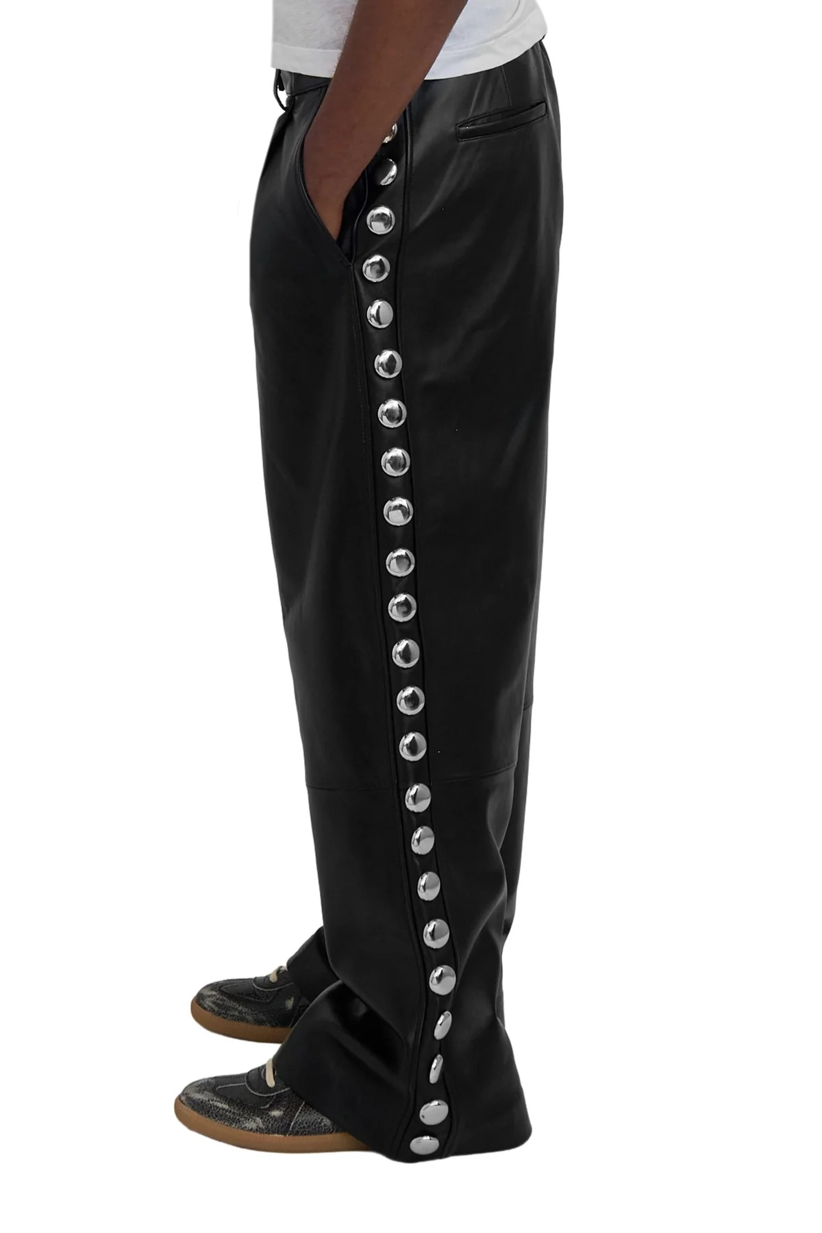 Vaquera Studded Leather Trousers Black - 6