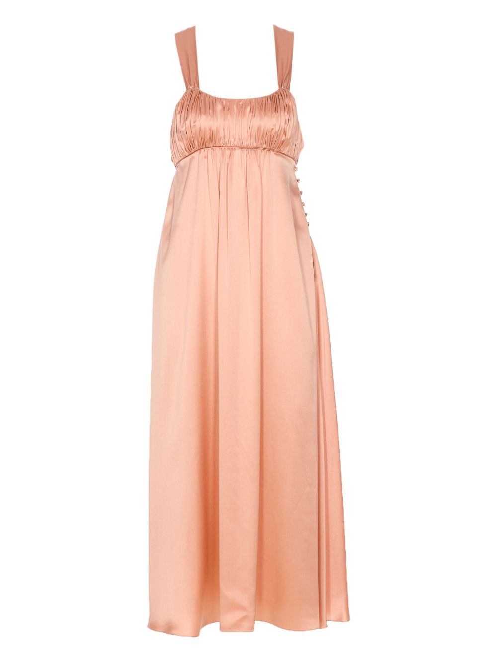 sleeveless ruched midi dress - 1