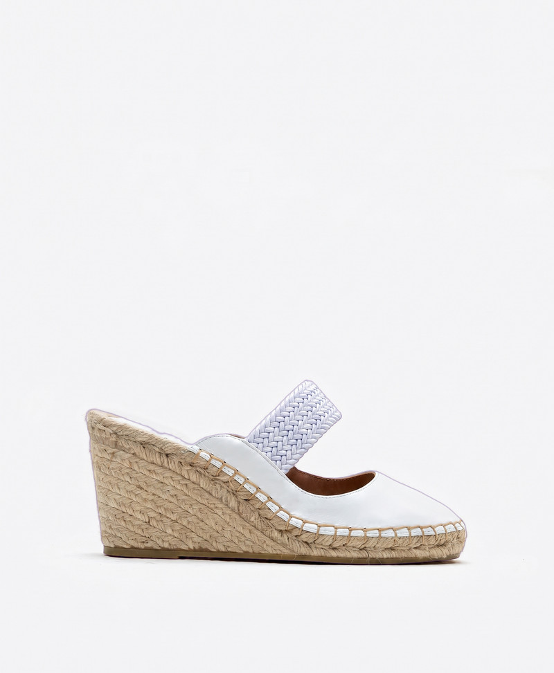 Siena 70 White Leather Wedges 1