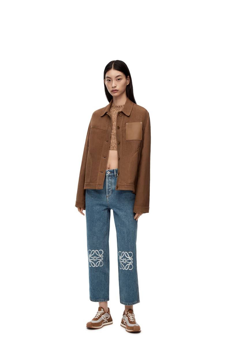 Loewe Anagram cropped jeans in denim outlook