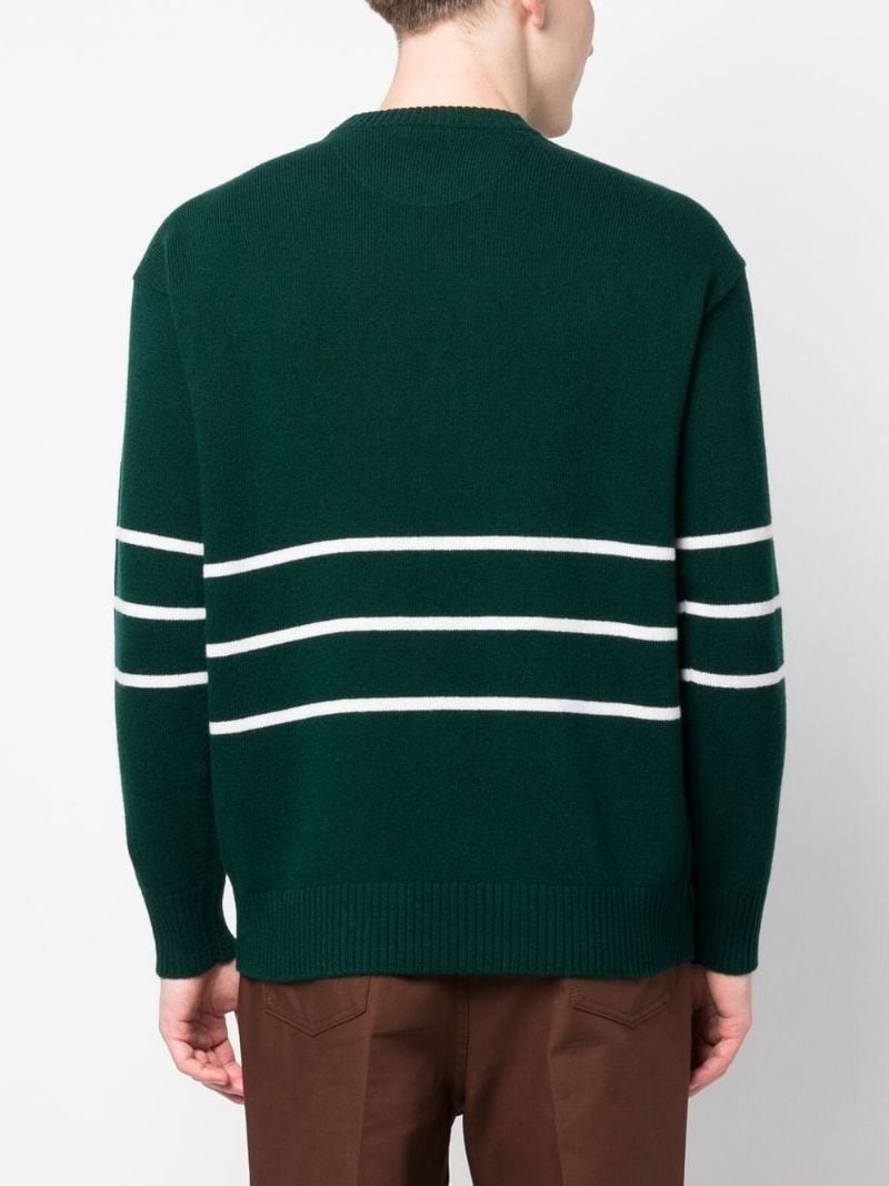 logo-intarsia crew-neck jumper - 4