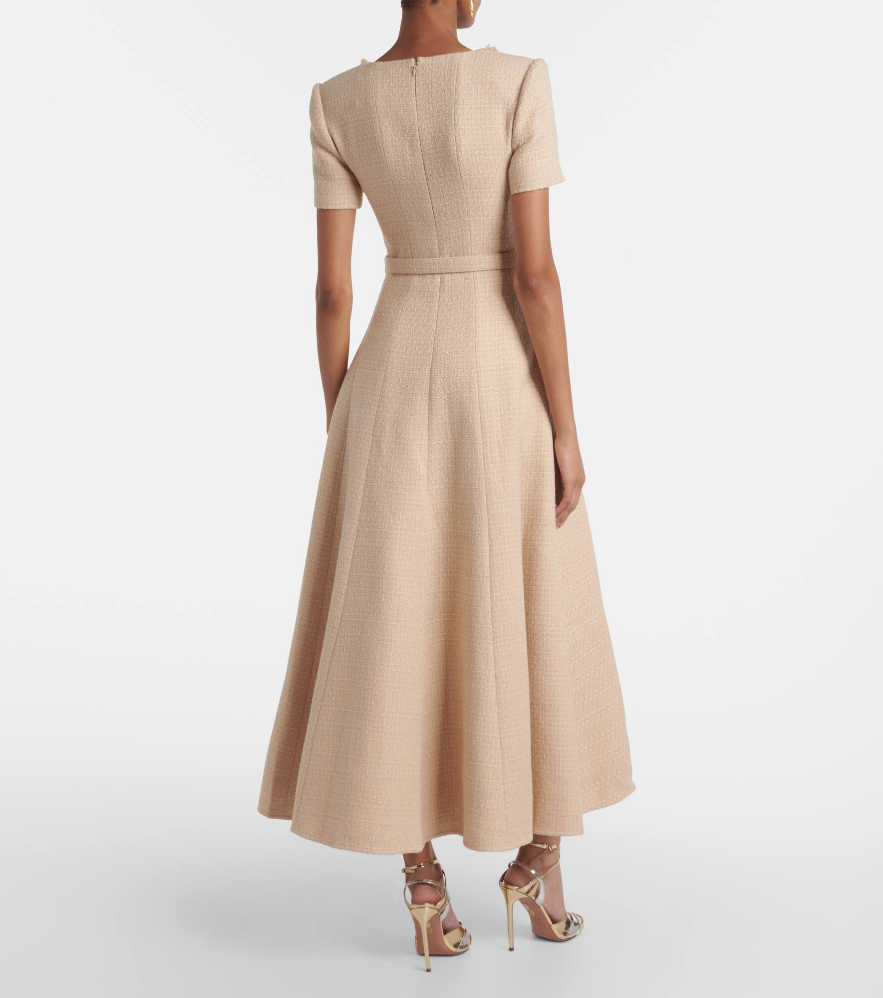 Belted bouclé maxi dress - 3