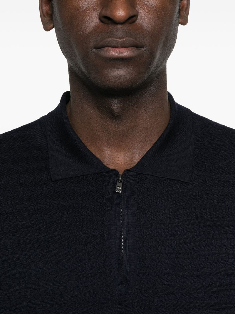 zip knitted polo shirt 5
