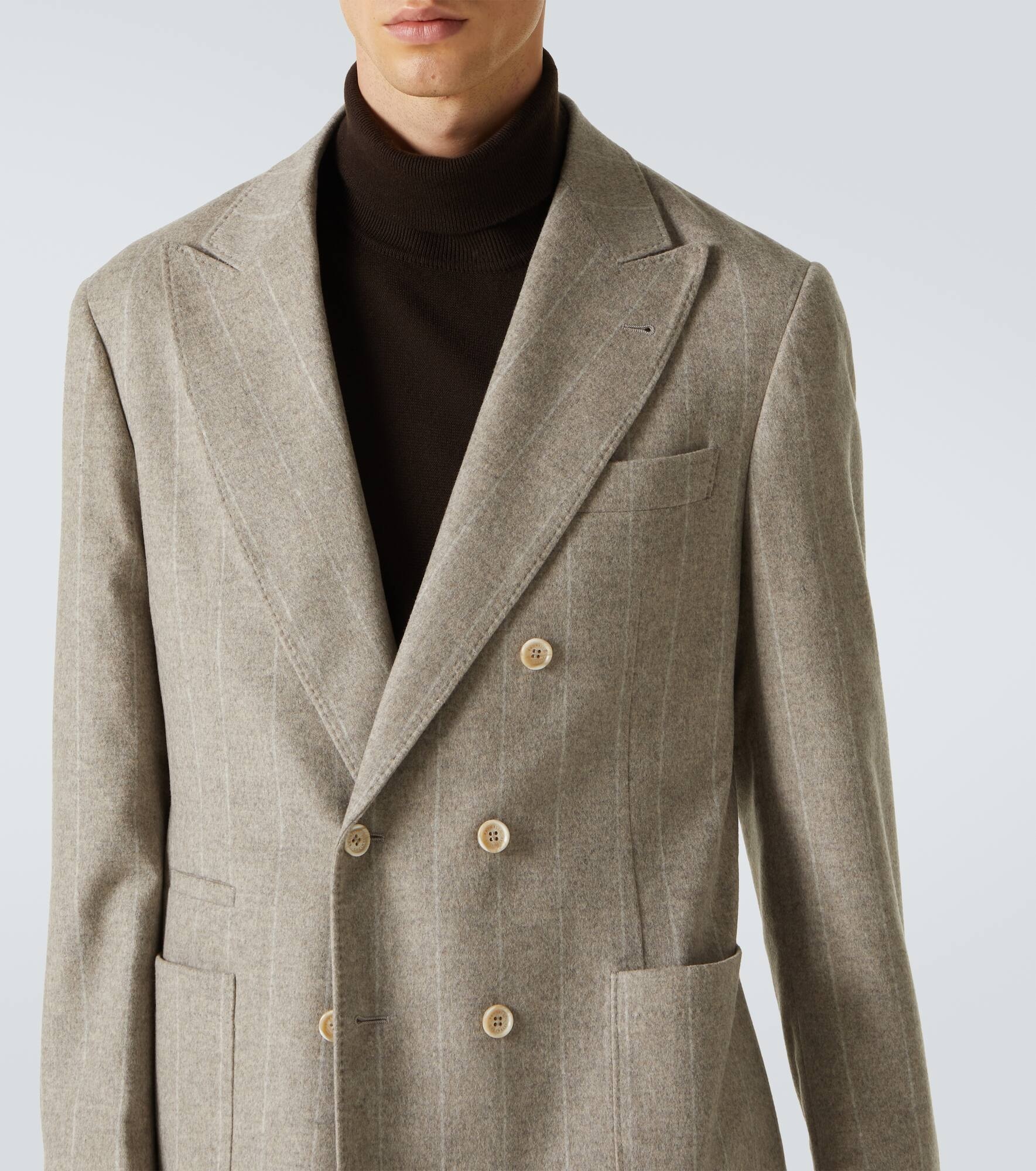 Striped wool and cashmere suit - 7