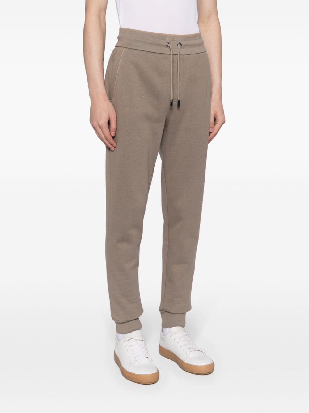 drawstring-waist cotton-blend track pants - 3