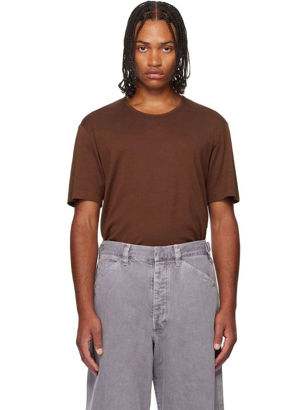 Brown Rib T-shirt - 1