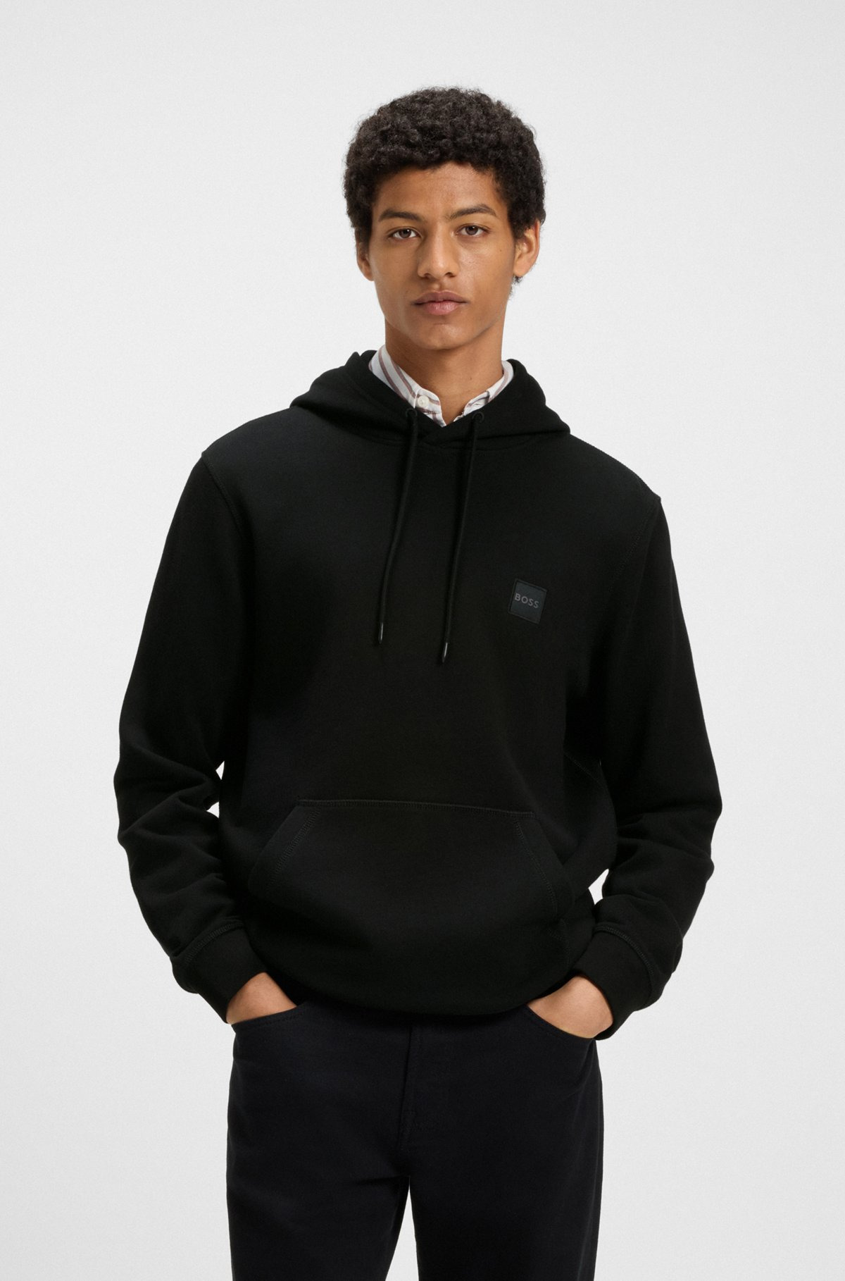 REGULAR-FIT HOODIE IN COTTON TERRY WITH LOGO PATCH - 2