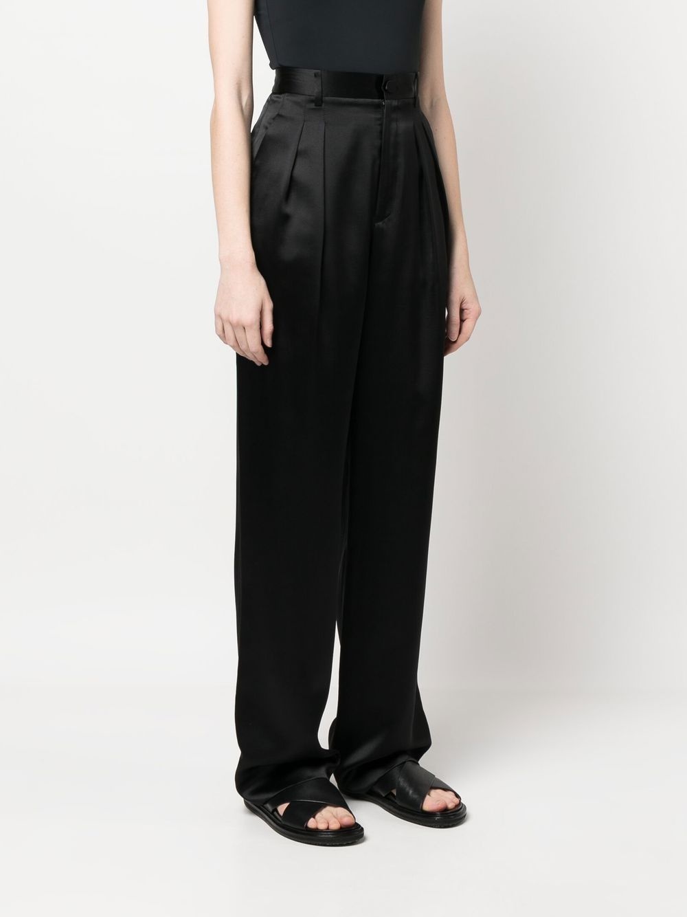 satin silk pleated trousers - 3