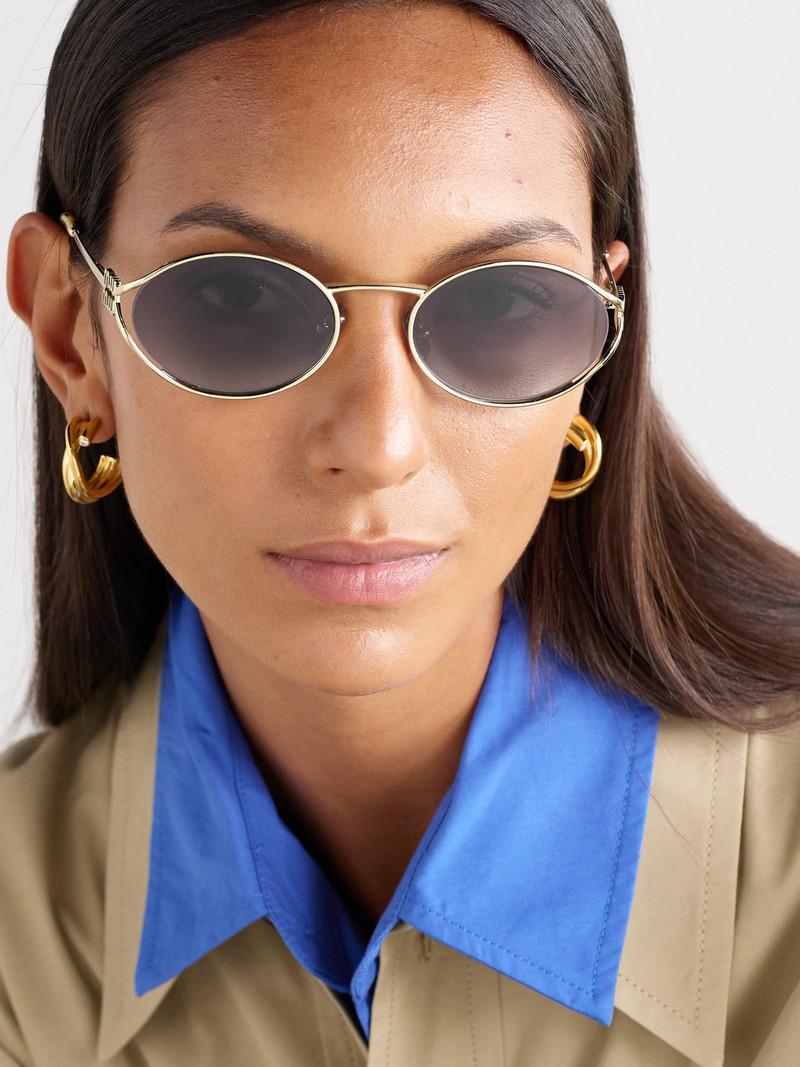 Miu Miu Oval-frame Gold-tone Sunglasses outlook