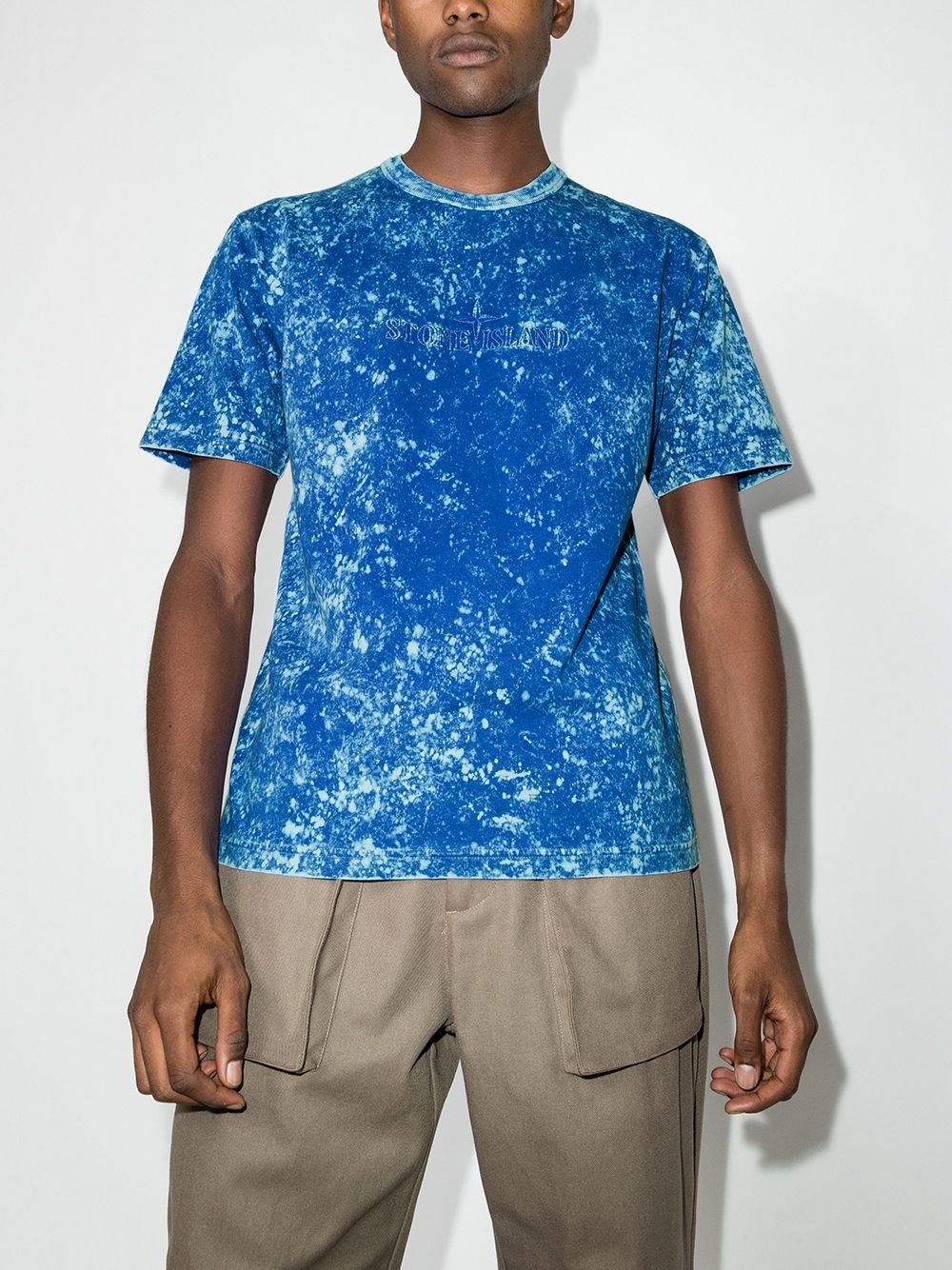 splatter-effect logo-print T-shirt - 2