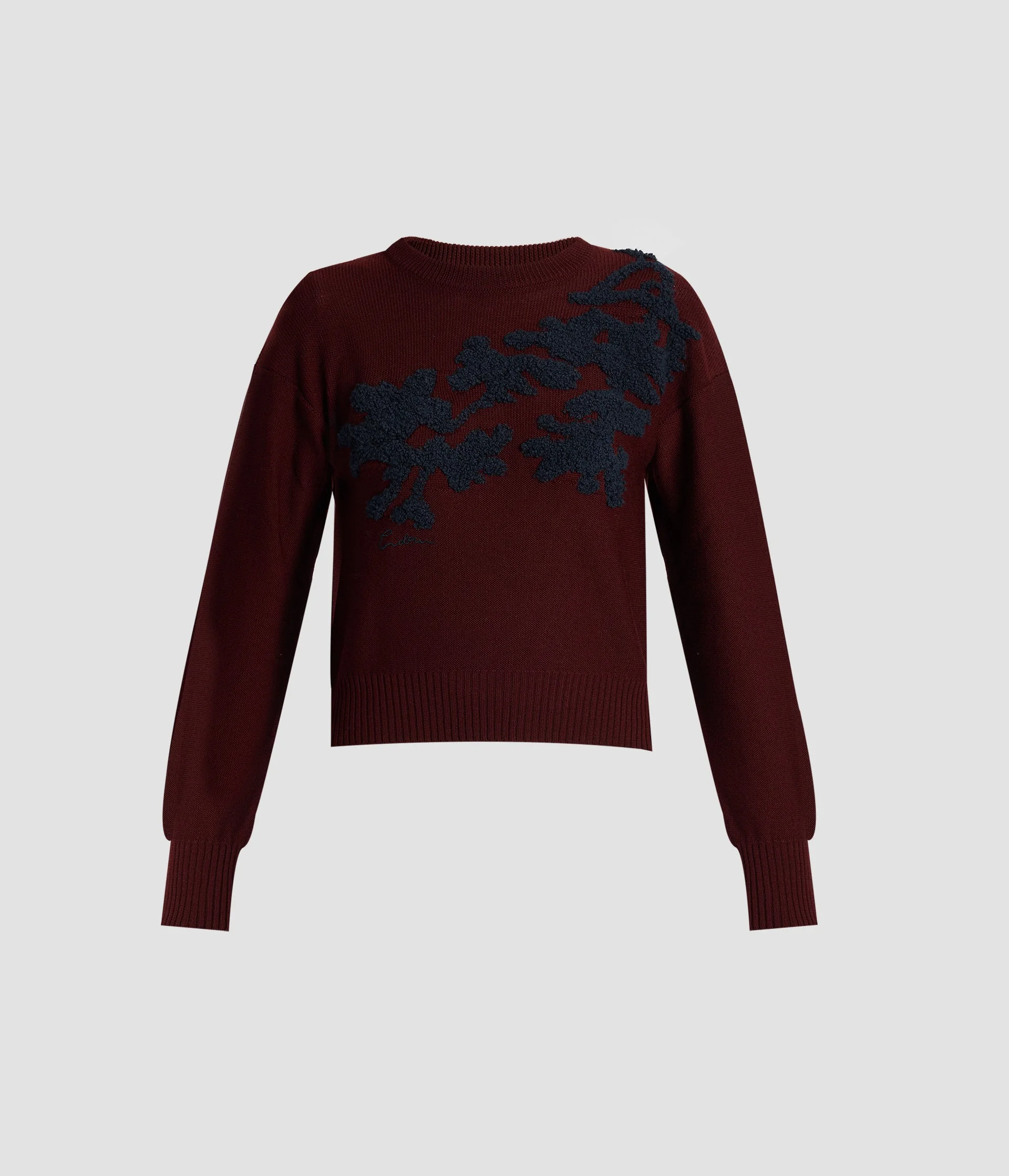 FINE MERINO WOOL FLORAL JUMPER - 1