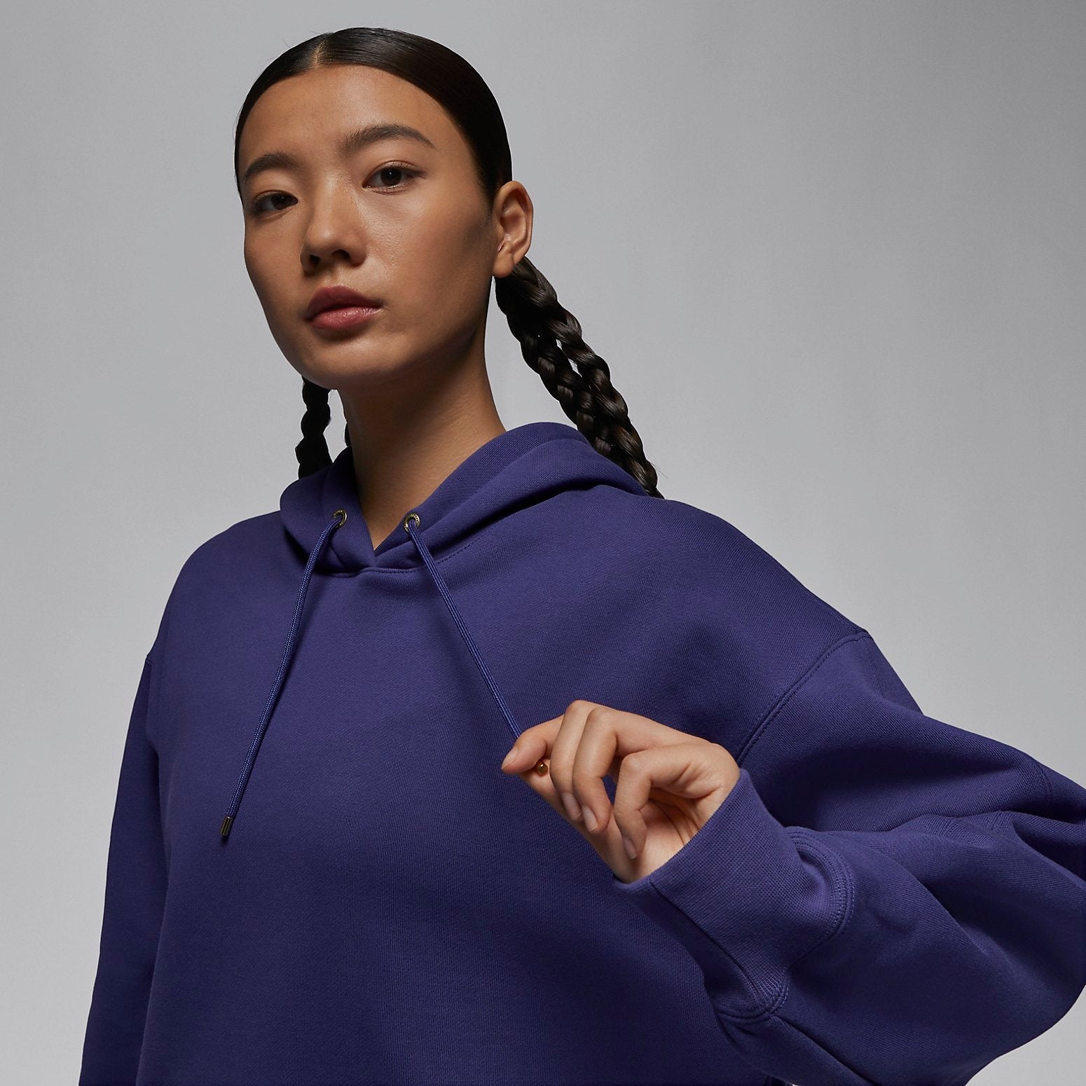 (WMNS) Air Jordan Flight Fleece Hoodie 'Purple' FB5111-502 - 5