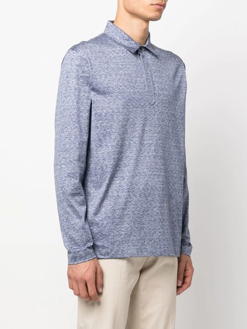 marl-knit polo shirt - 3