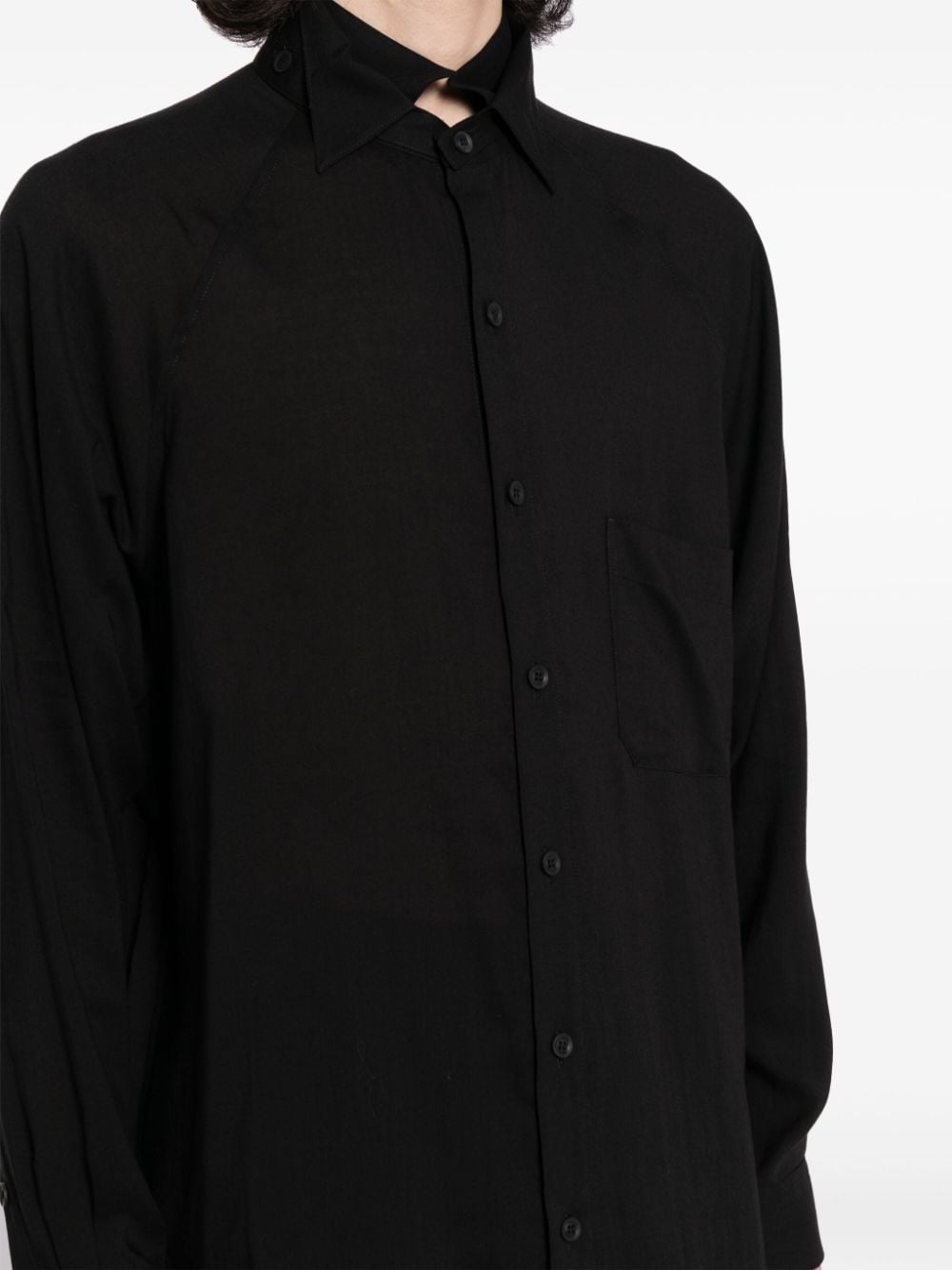 panelled button-up shirt - 5