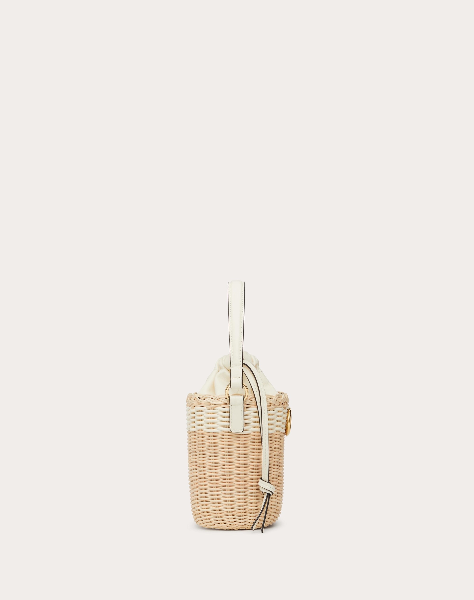 VLOGO SIGNATURE WICKER BUCKET BAG - 5