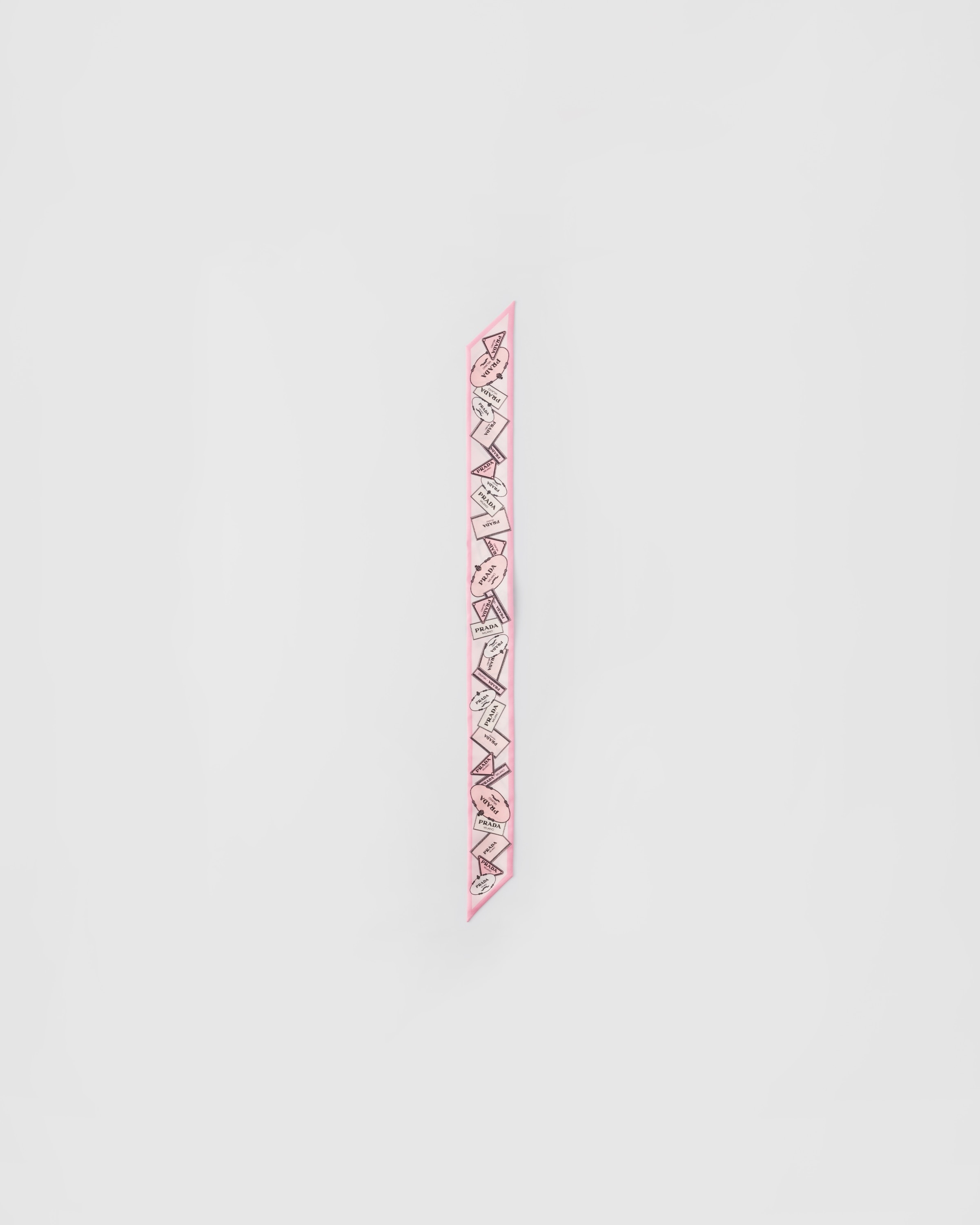 Printed silk twill skinny scarf - 3