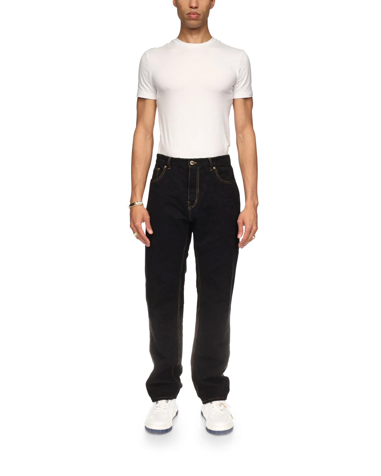 Jacquard Denim Jeans - 2