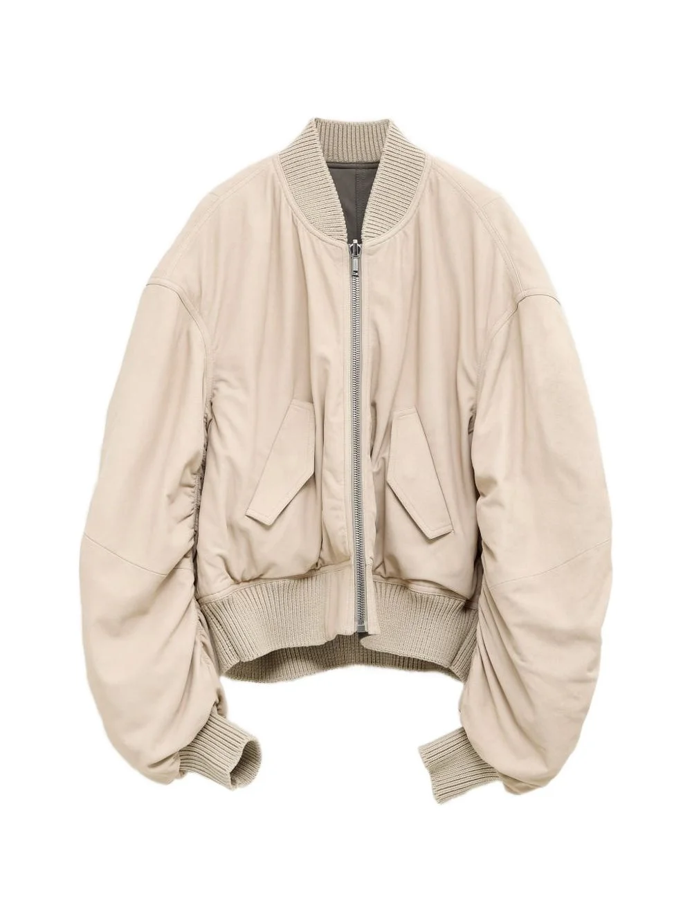 ribbed bomber jacket - 1