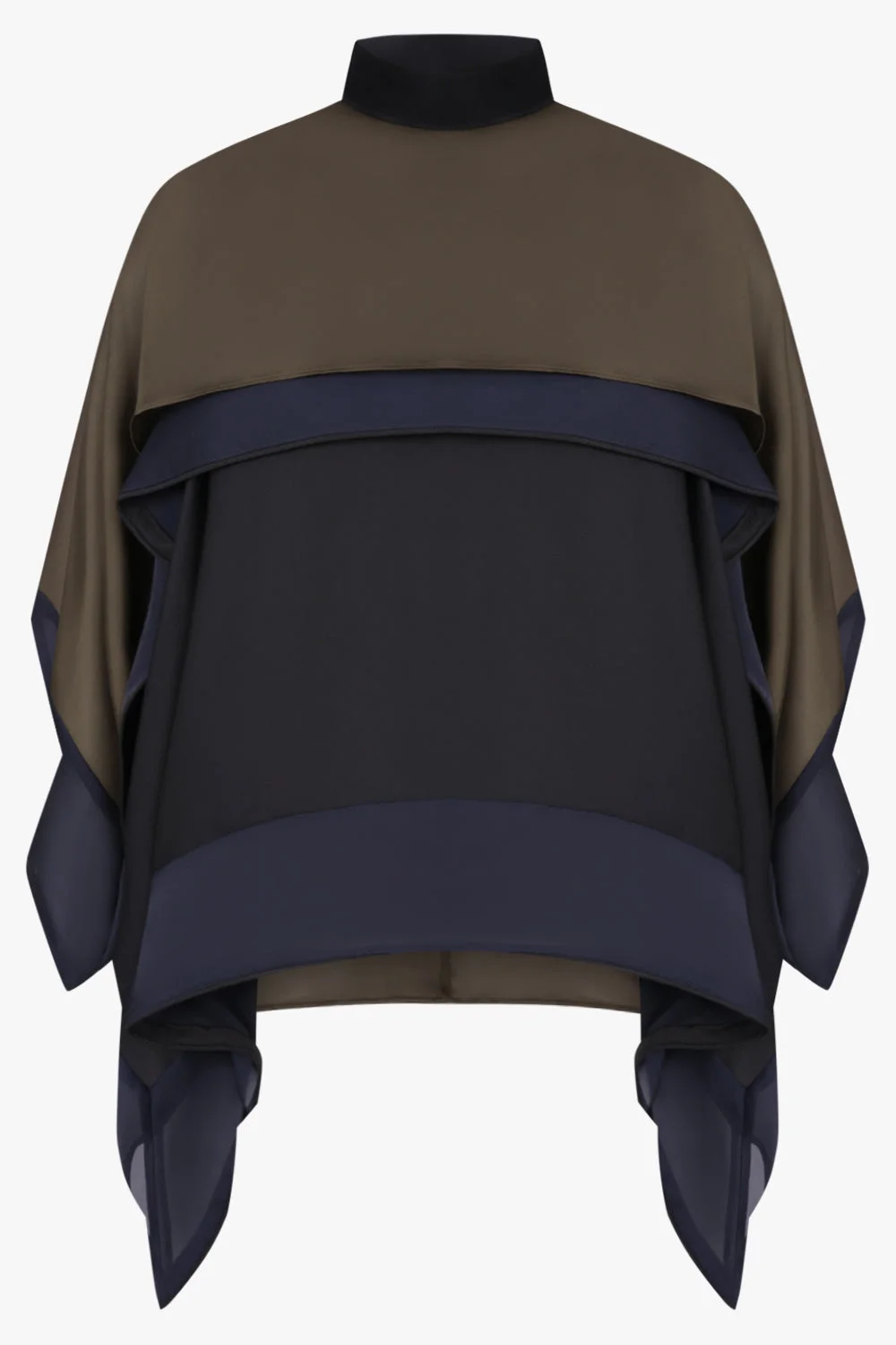 LAYER SCARF TOP | BLACK/NAVY - 1