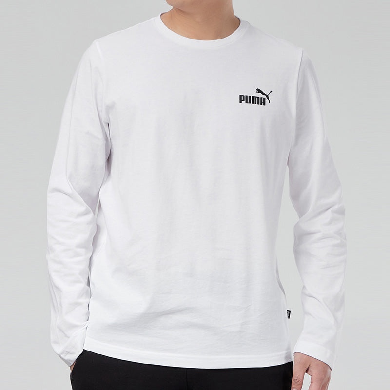 PUMA Logo Printing Colorblock Round Neck Long Sleeve 'White' 845924-02 - 2