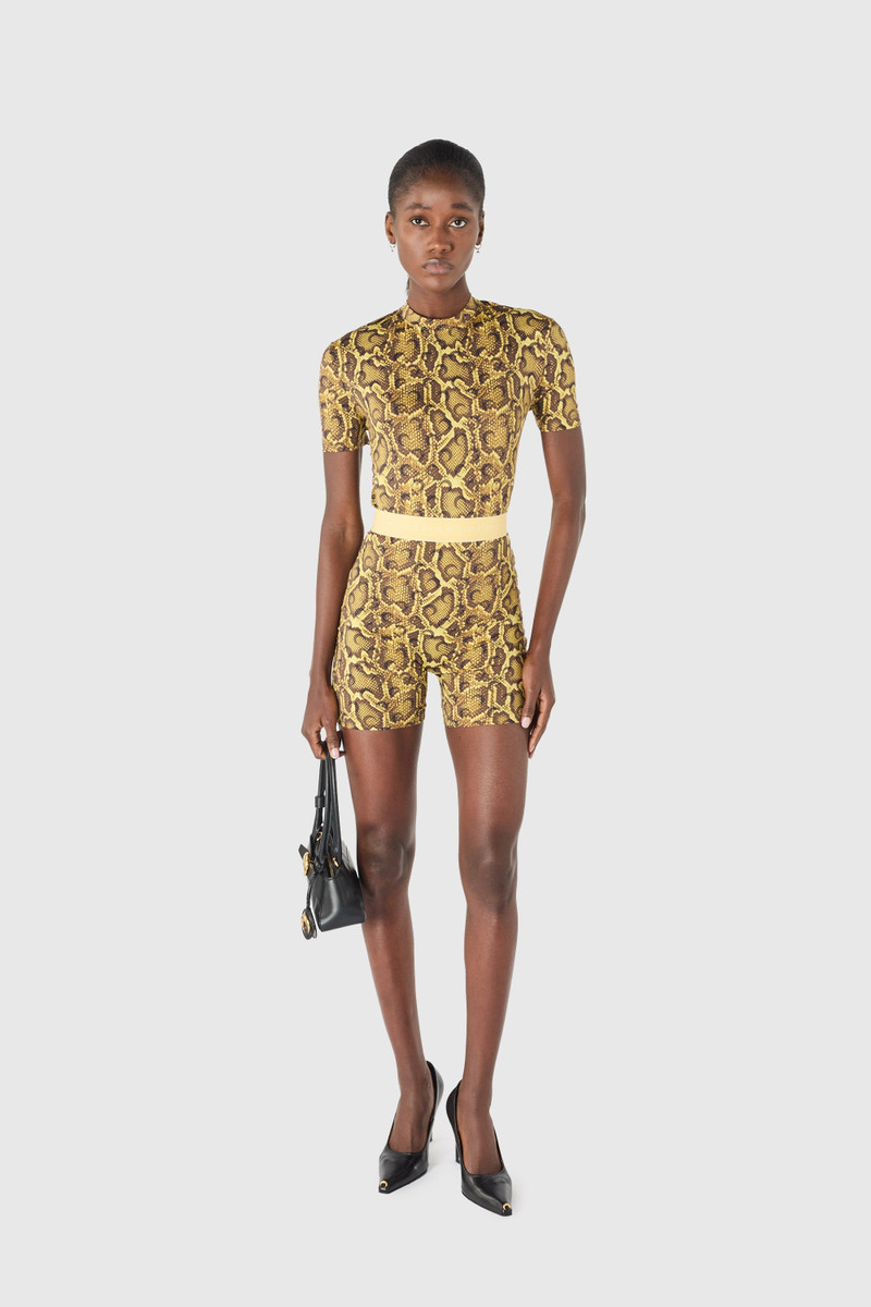 Marine Serre PYTHON PRINTED JERSEY MINI SHORTS outlook