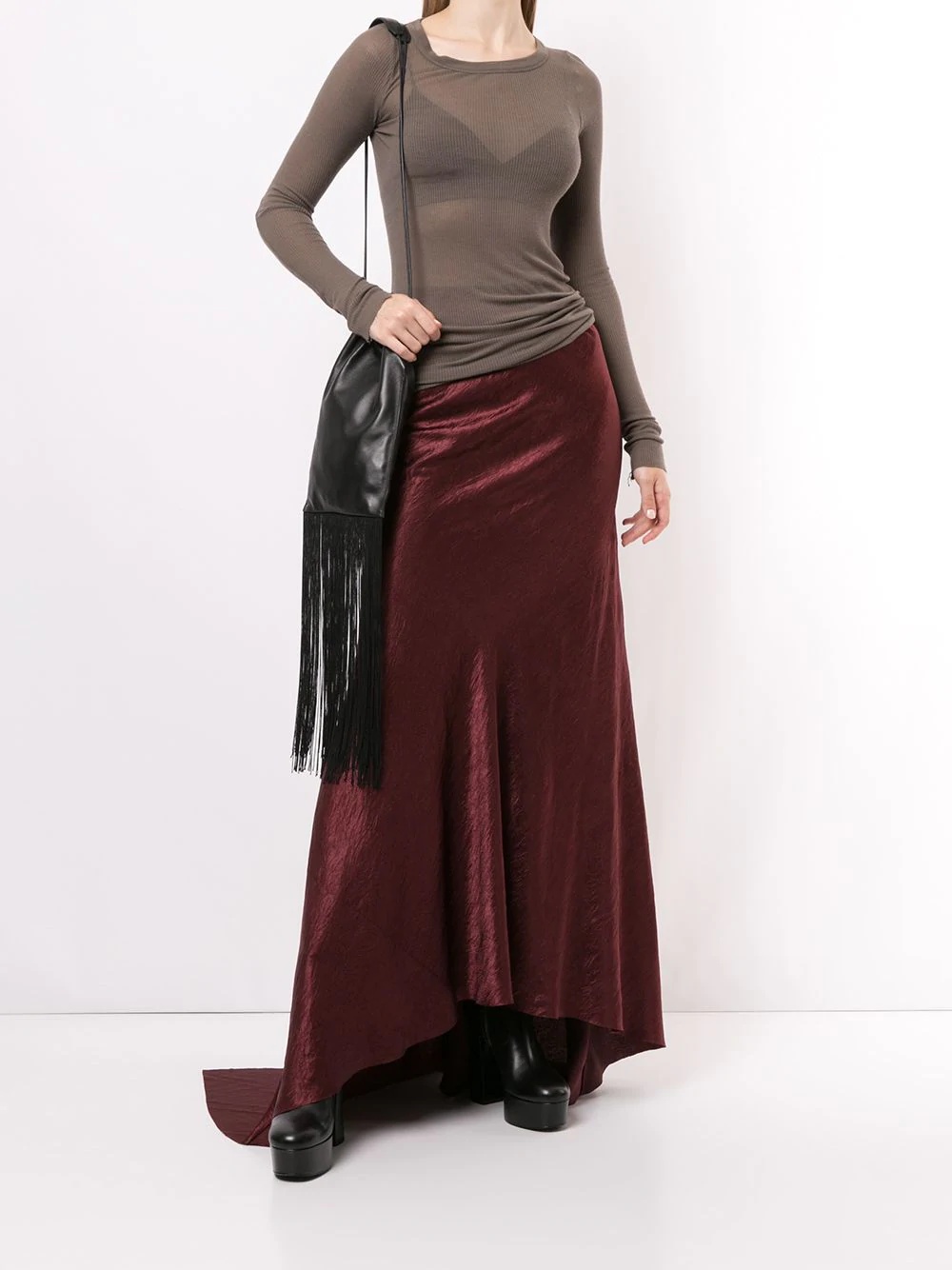 velvet maxi skirt - 2