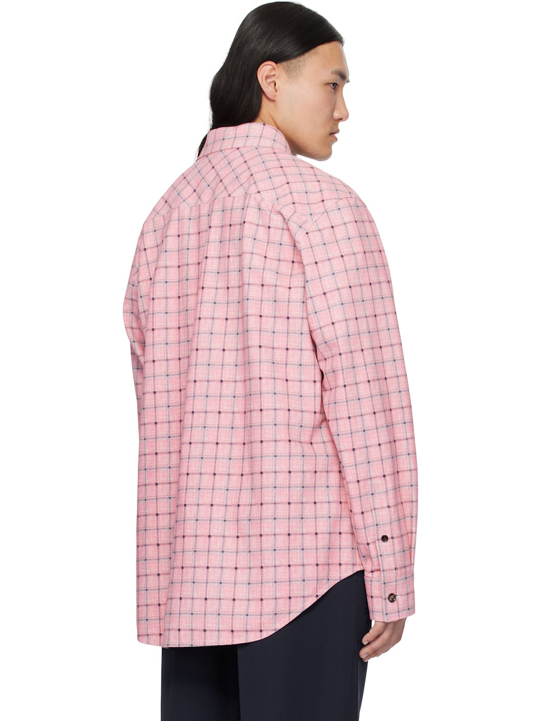 Pink Printed Leather Shirt - 3