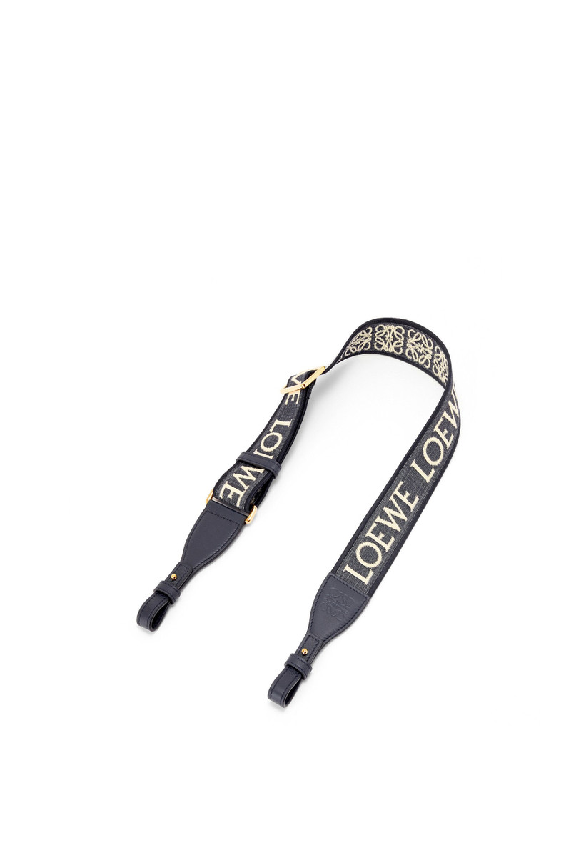 Anagram loop strap in jacquard and calfskin 1