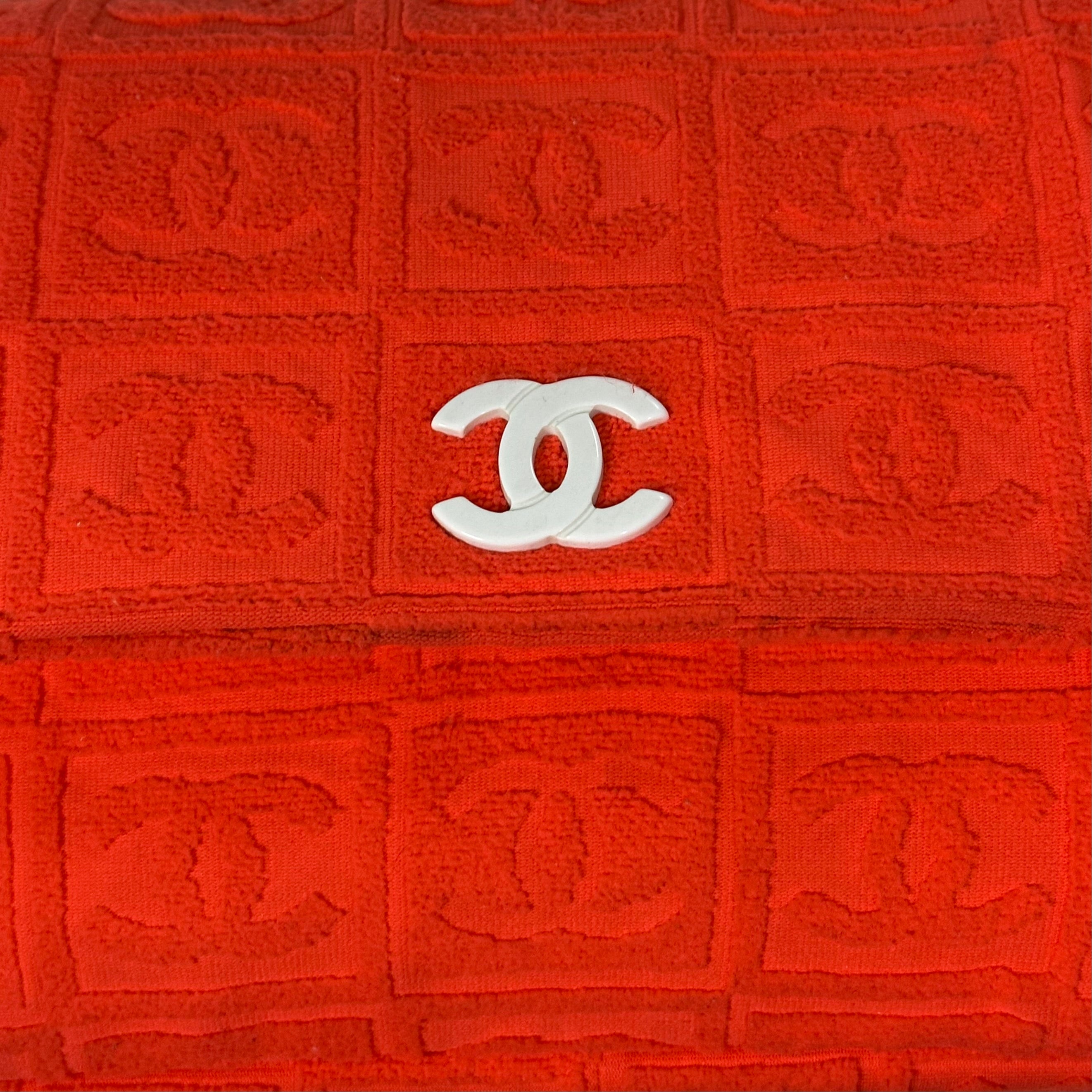 CHANEL Sport Spring Summer 2002 Terry Cloth Flap Shoulder Bag - 5