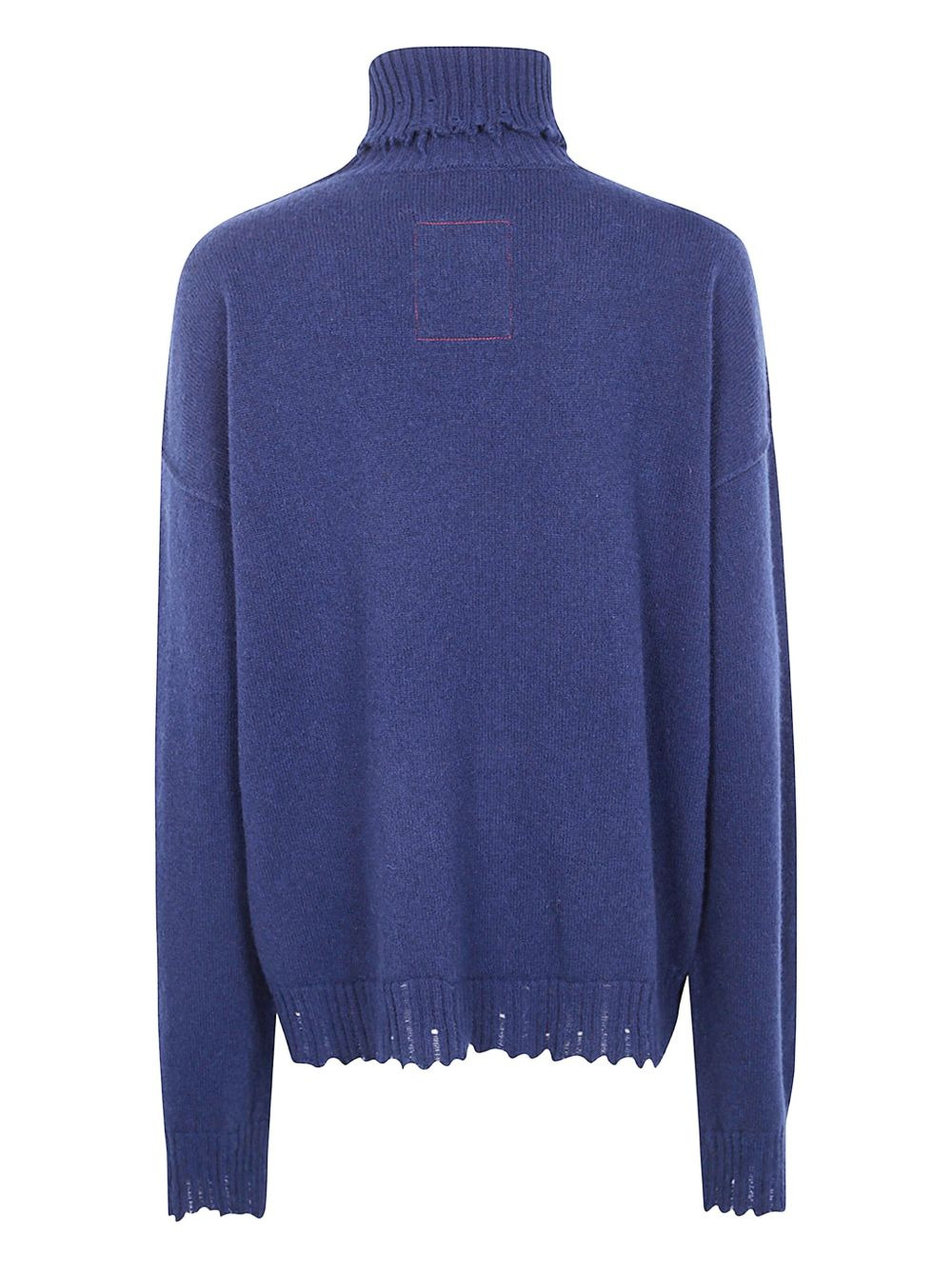 turtleneck frayed-hem sweater - 2