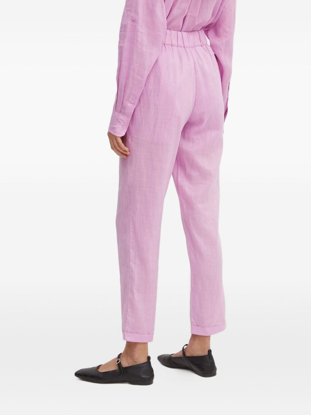 drawstring cotton trousers - 2
