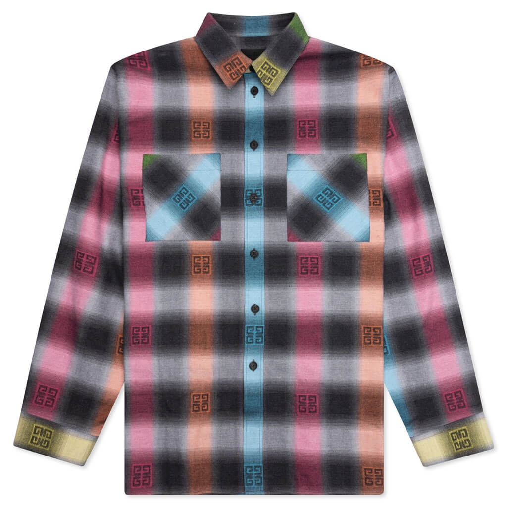 OVERSIZED FIT L/S SHIRT W/ CHEST POCKETS - MULTICOLORED - 1