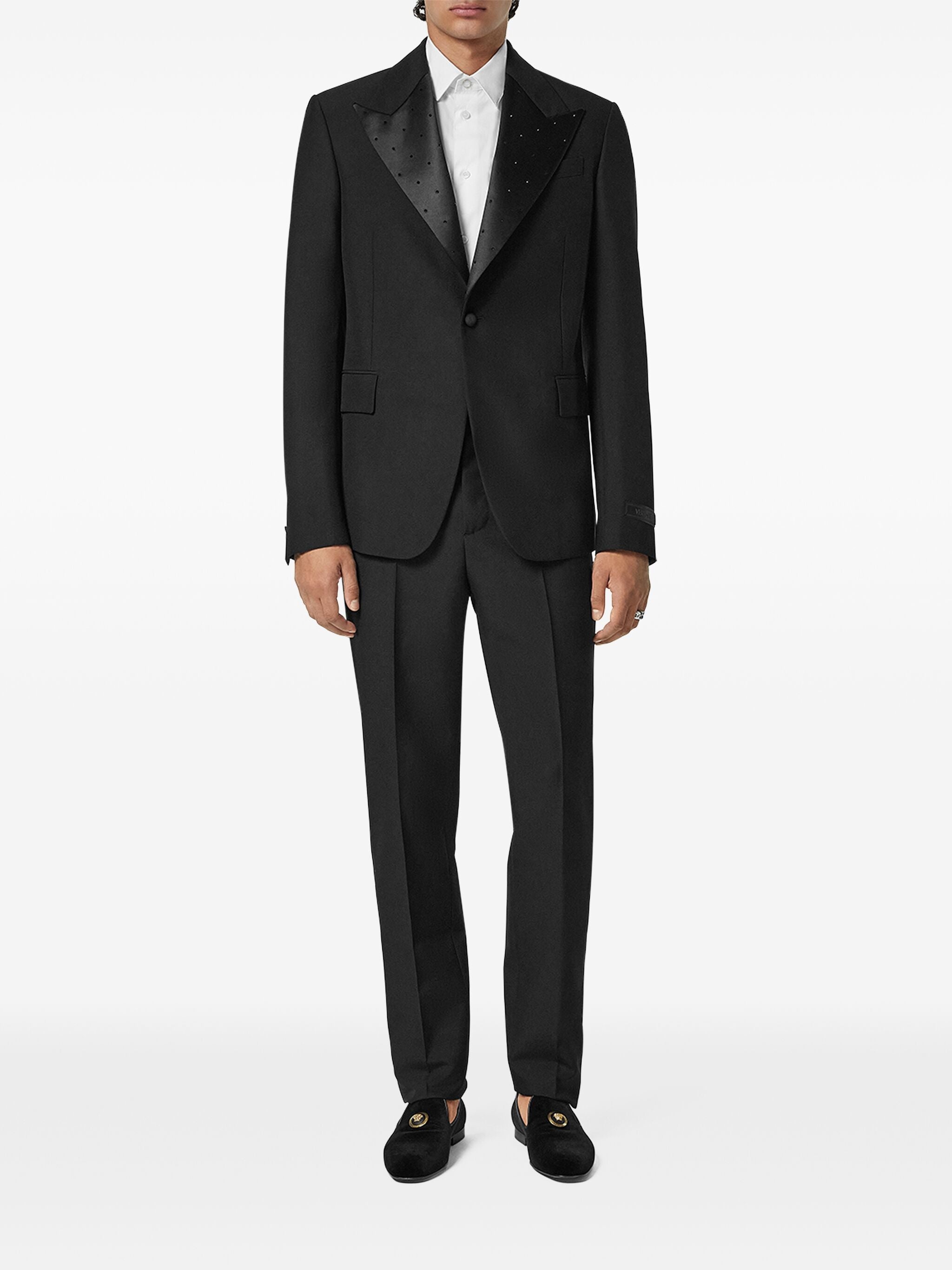 Satin-trim Single-breasted Blazer - 3