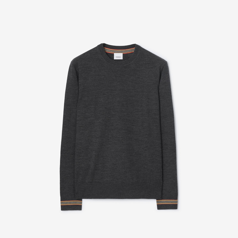 Icon Stripe Trim Wool Sweater 1