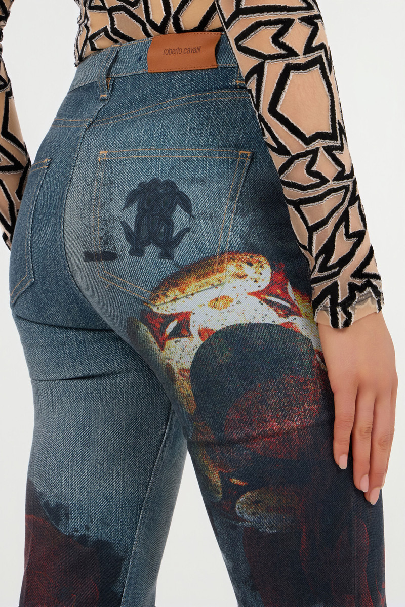 Garden Rose Print Jeans 7