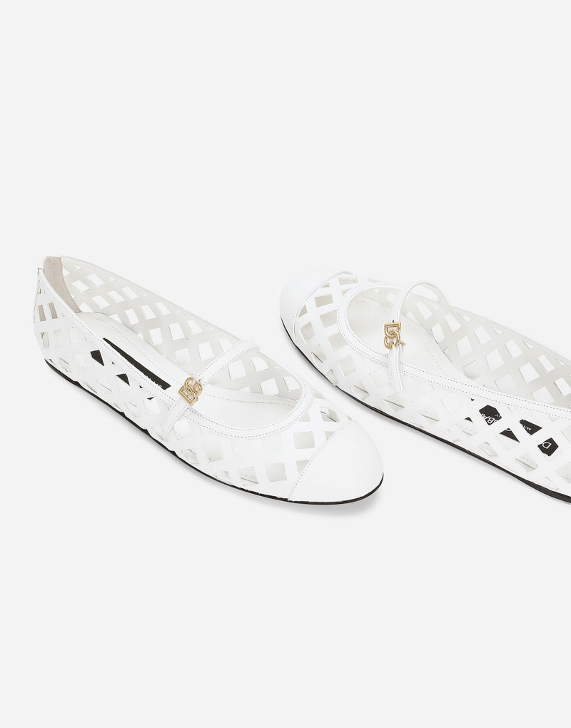 Openwork calfskin ballet flats 5
