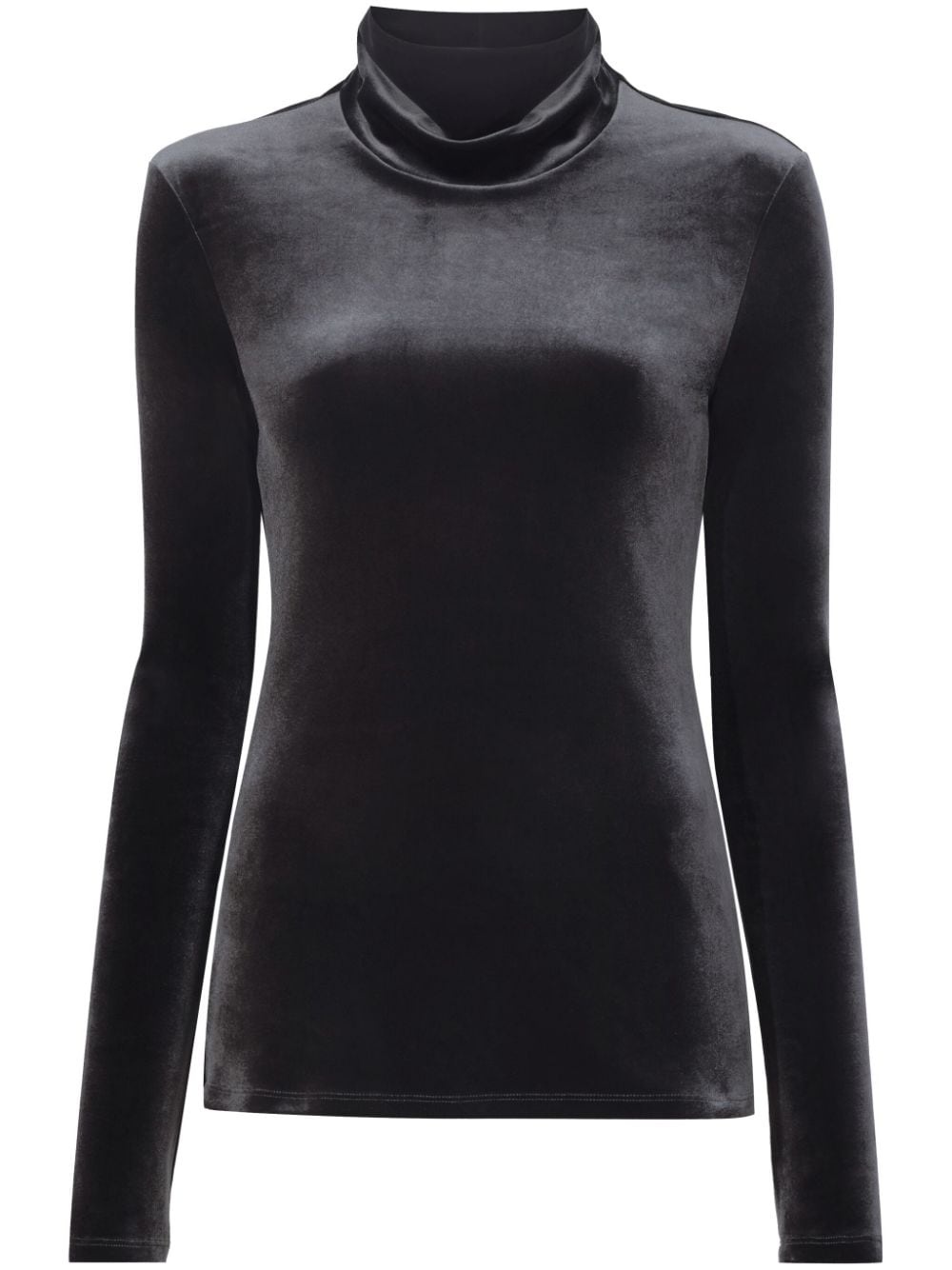 velvet-effect roll-neck top - 1