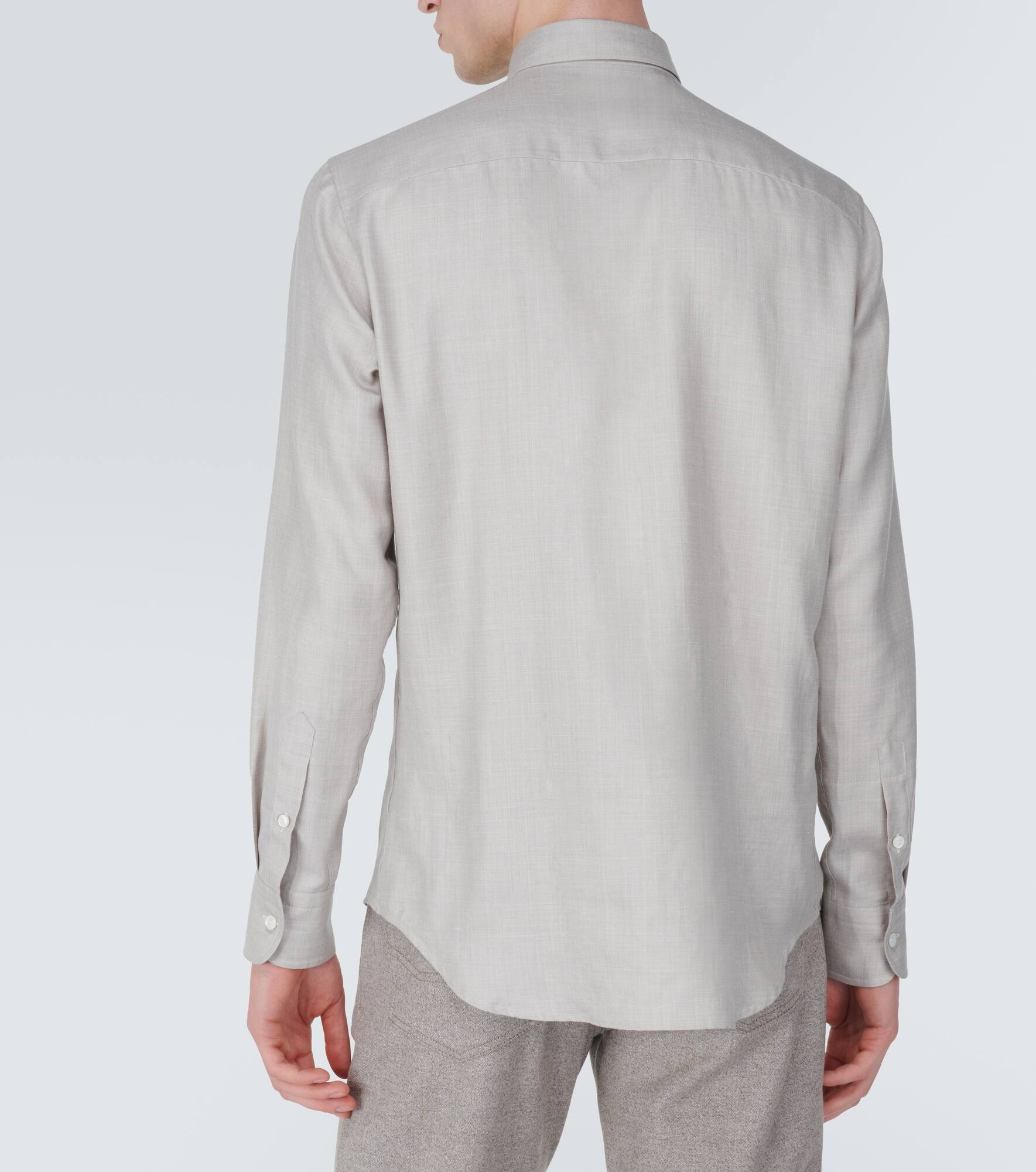 Silk, cashmere, and linen shirt - 4