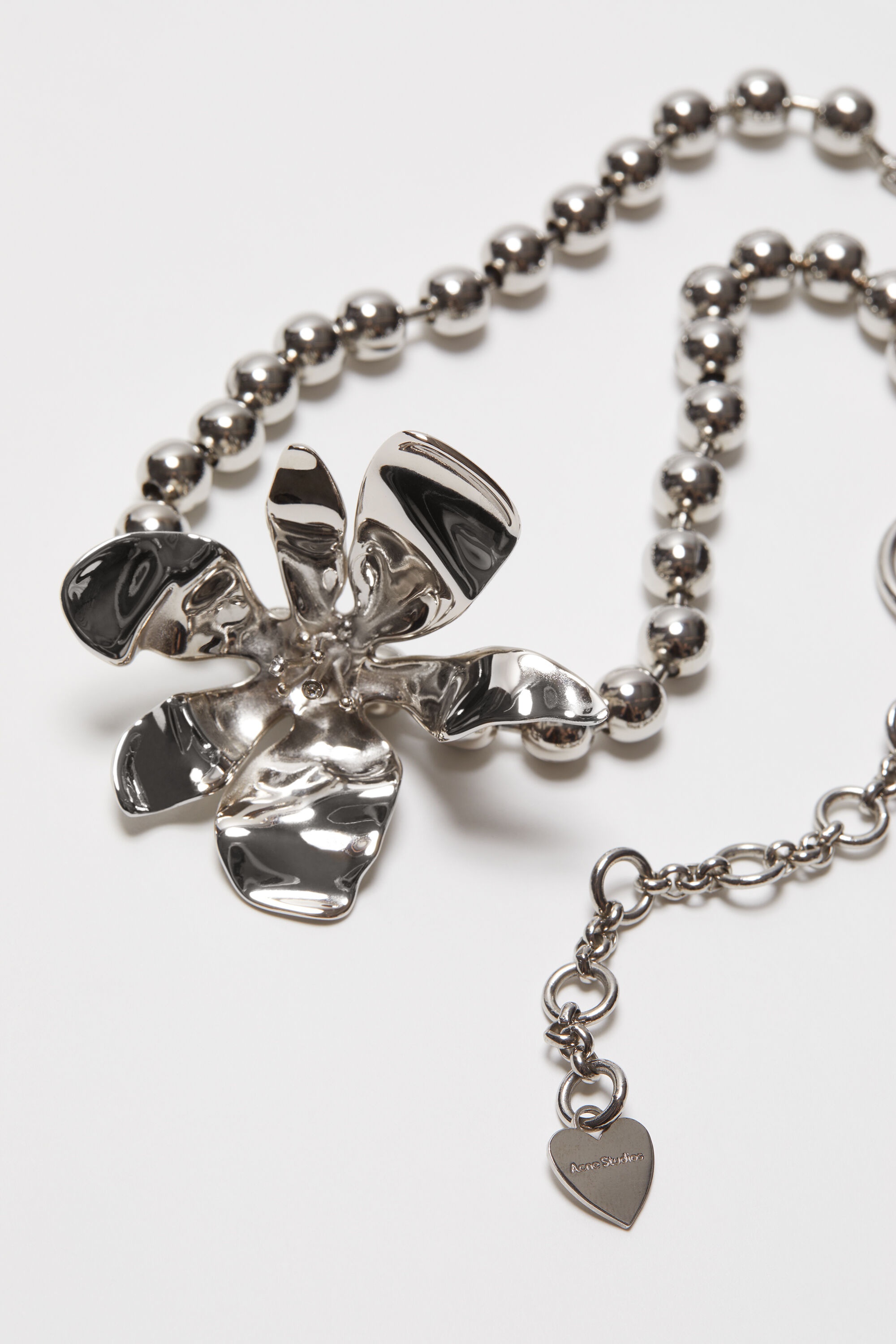 Flower necklace - Silver/transparent - 3