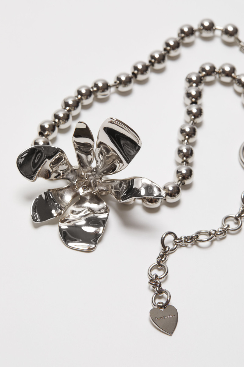 Flower necklace - Silver/transparent 3