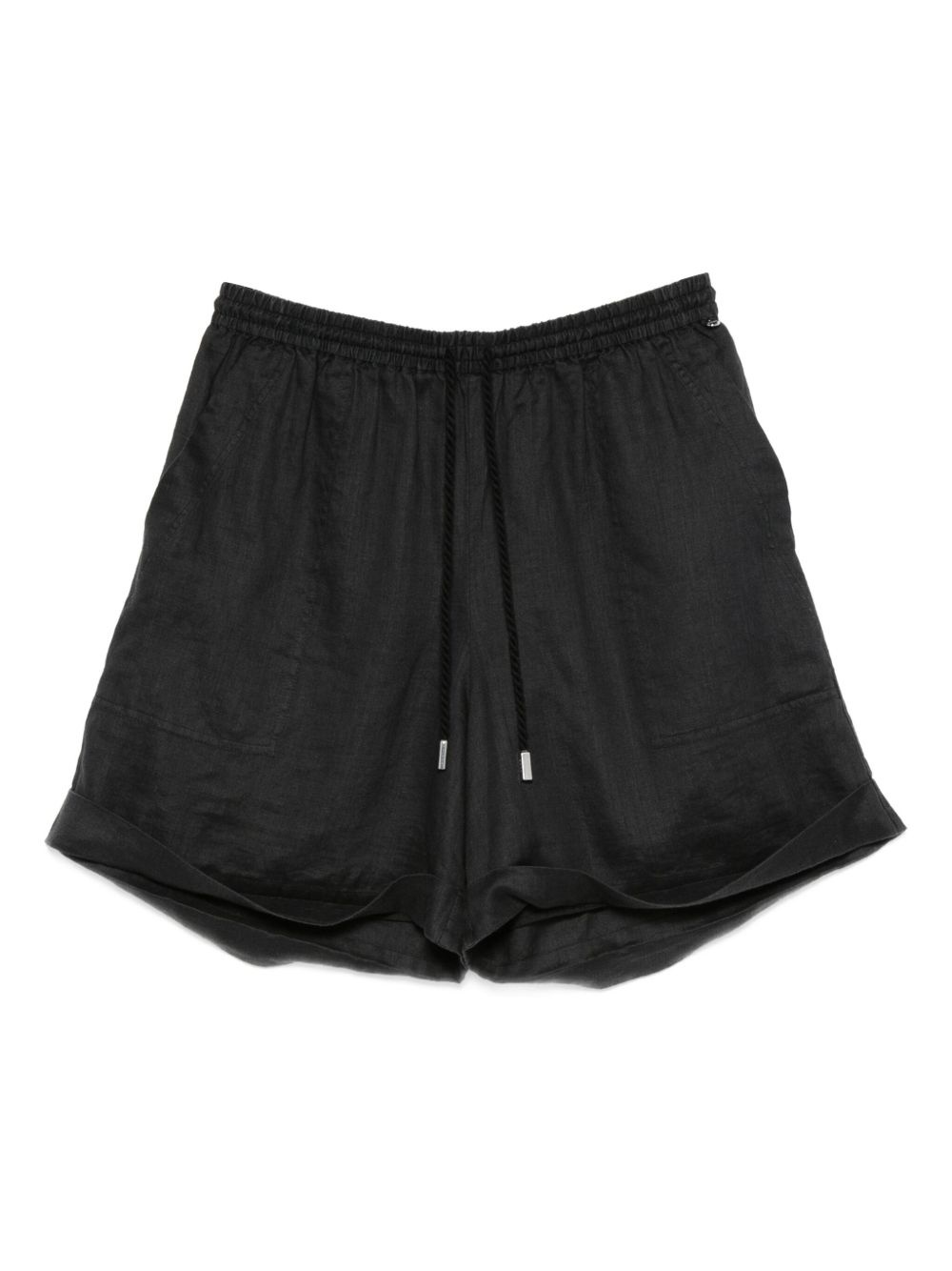 twisted-drawstring ramie shorts - 1
