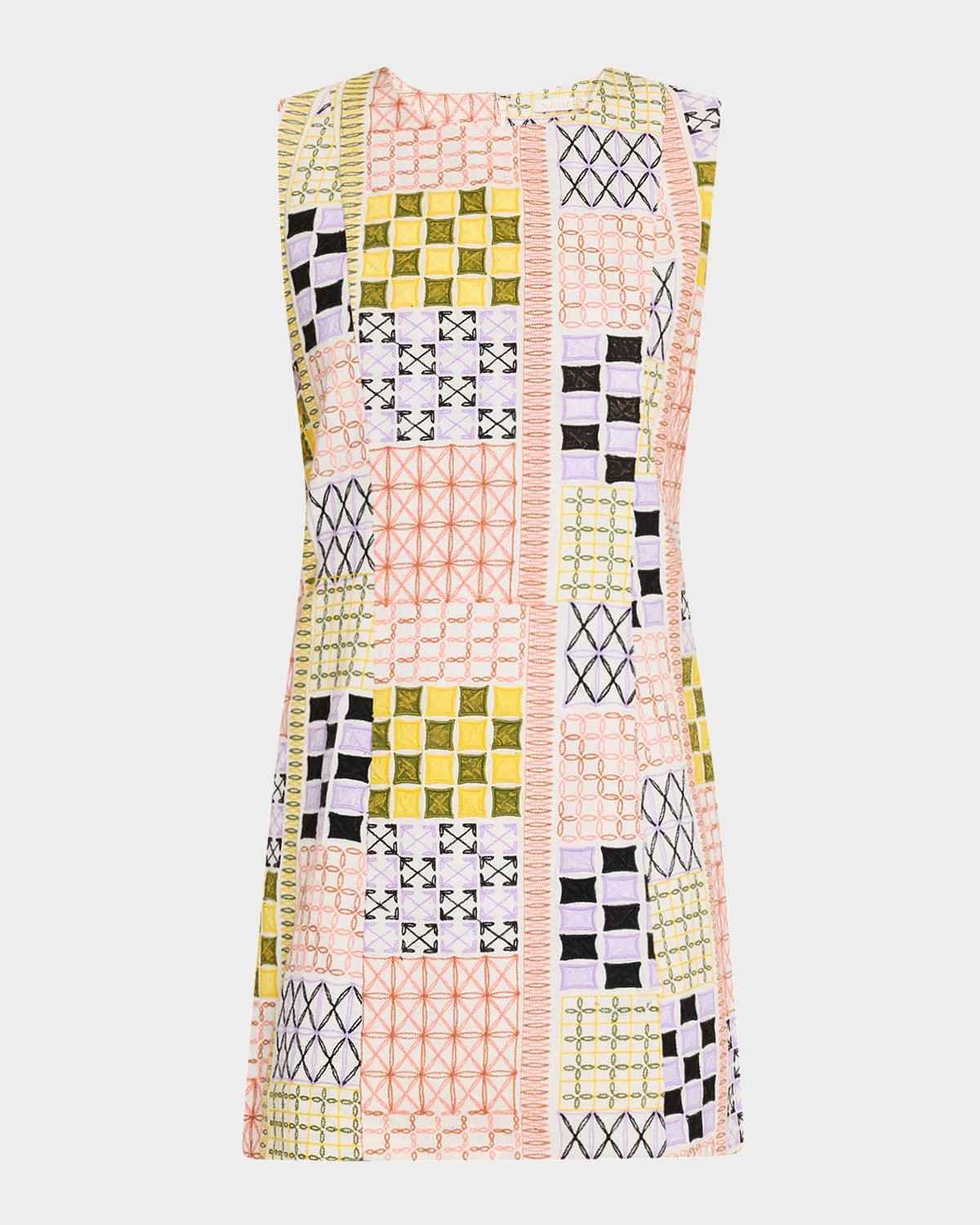 Sabrina Sleeveless Embroidered Mini Dress - 1