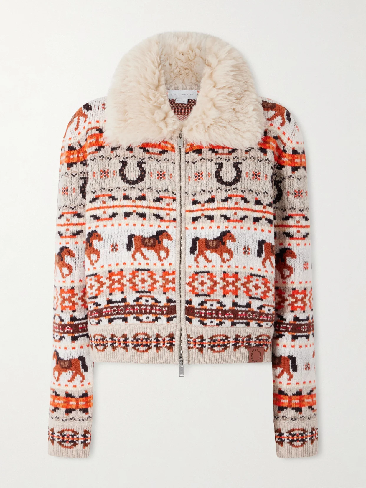 Cropped Jacquard-knit Wool Cardigan - 1